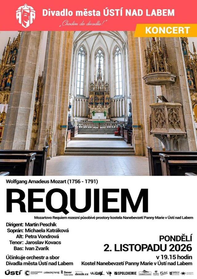 Fotografie k akci W. A. Mozart: REQUIEM - KONCERT V KOSTELE NANEBEVZETÍ PANNY MARIE V ÚSTÍ NAD LABEM